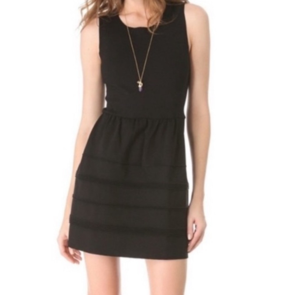 Madewell Black Silhouette Ponte Dress Sz S